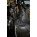 Grand vase "Aiguière à la nymphe" signé VIBERT en bronze époque Art nouveau
