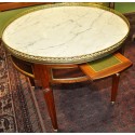 Table de salon bouillote style Louis XVI en acajou