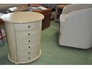 Petit meuble chiffonnier ciirculaire patin&eacute; neuf