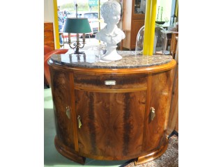 Buffet 1/2 lune de style Art d&eacute;co en noyer