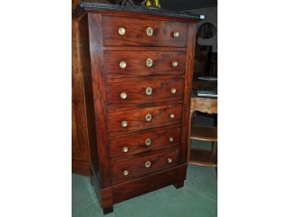 Semainier d'&eacute;poque Restauration en acajou de Cuba