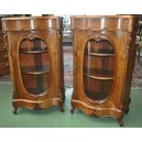 Paire de petits meubles d'appui en noyer d'époque Napoléon III