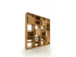 Biblioth&egrave;que modulaire contemporaine Design Italien en ch&ecirc;ne massif