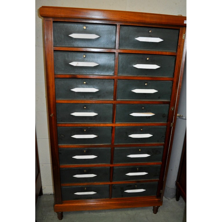 Cartonnier double ancien  de Notaire en acajou