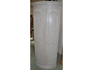 Encoignure cintr&eacute;e 2 portes en ch&ecirc;ne massif patin&eacute;e