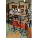 Bibliothèque étagères d'atelier vintage fer et bois
