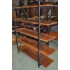 Bibliothèque étagères 4 plateaux d'atelier en  fer et bois