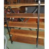 Bibliothèque étagères 4 plateaux d'atelier en  fer et bois