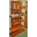 Etagère bibus neuve style industriel vintage bois et acier inox chromé. Fabrication artisanale.