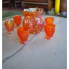Petit service à jus de fruits des années 30 en verre irisé