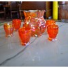 Petit service à jus de fruits des années 30 en verre irisé