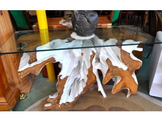 Console d'appui d&eacute;co en souche de manguier