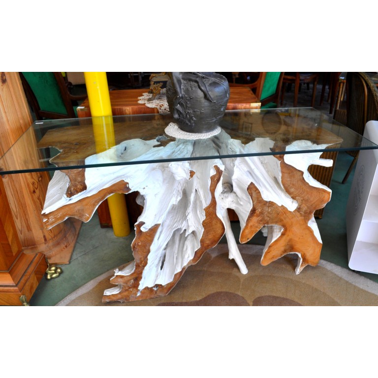 Console d'appui d&eacute;co en souche de manguier