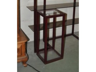 Sellette  en aluminium et verre teint&eacute; sign&eacute; Pierre Vandel