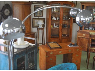 Lampadaire vintage chromé à 3 feux