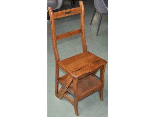 Chaise escabeau de m&eacute;tier ancienne