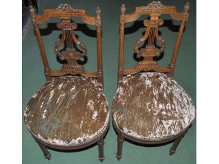 Paire de chaises Lyres noyer